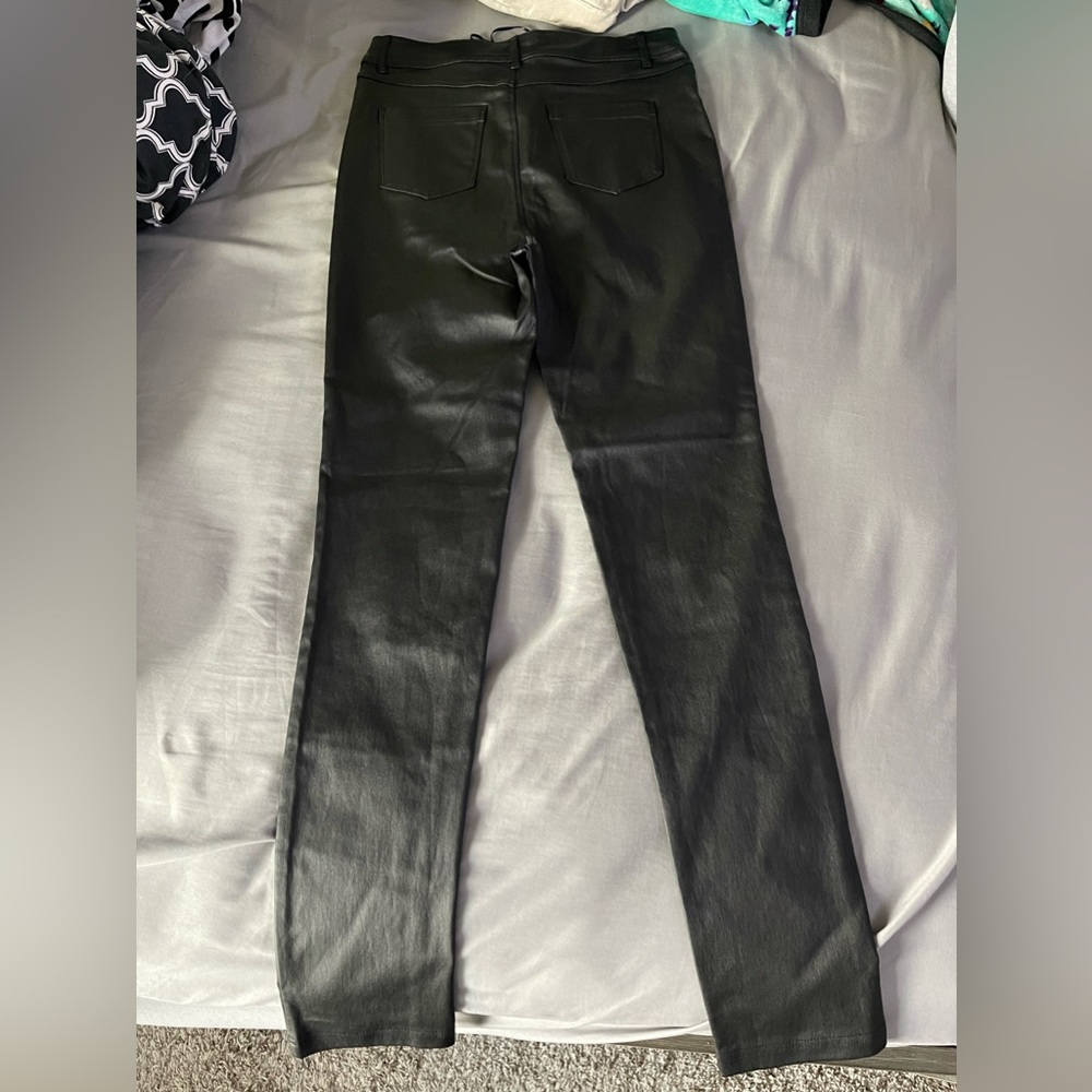 Chocolate USA faux leather leggings, size Large, never worn, great condition